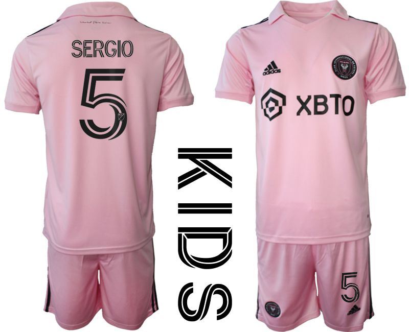 Youth 2023-2024 Club Inter Miami CF home pink #5 Soccer Jersey